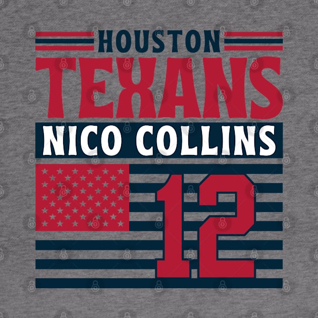 Houston Texans Collins 12 American Flag Football by Astronaut.co
